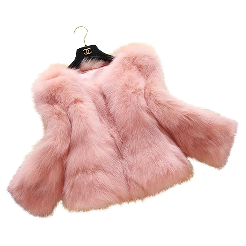 ICCLEK Haining imitation fox fur grass coat women's short long sleeve new spring and autumn winter fur coat women