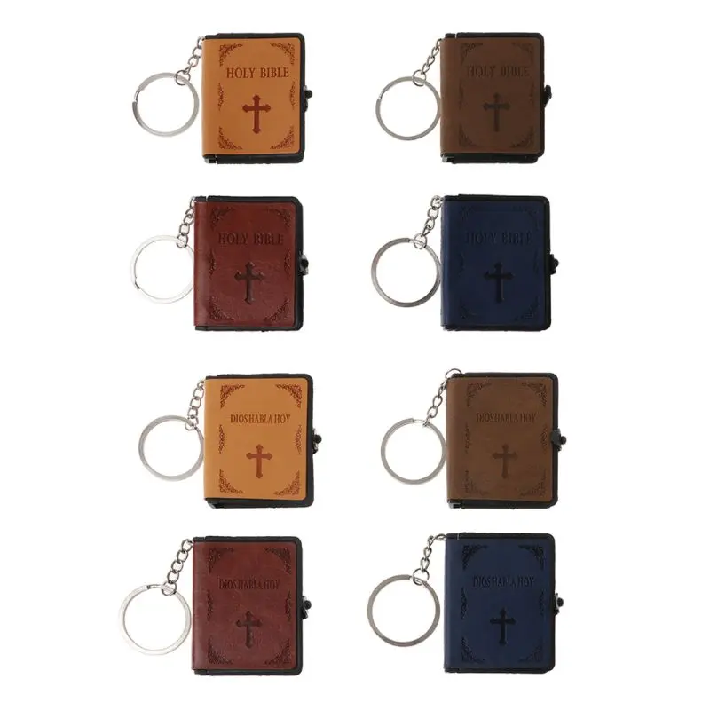 

Leather Book Keychain Jesus for KEY Ring Miniature Paper for KEY Chai Dropshipping