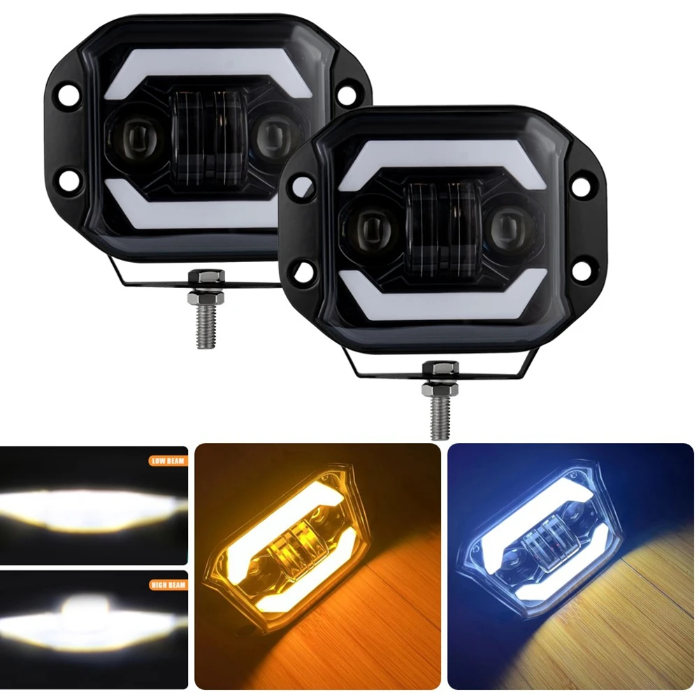 

5-дюймовый HID Проектор Светодиодная Фара Для Скрытого Крепления H4 Off Road 4X4 ATV Niva Lada JK TJ Автомобиль 12 В 24 В Дво...