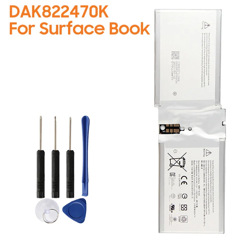 

Запасная батарея DAK822470K для Microsoft Surface Book 1703 G3HTA020H, аккумуляторная батарея для планшета 2387 мАч