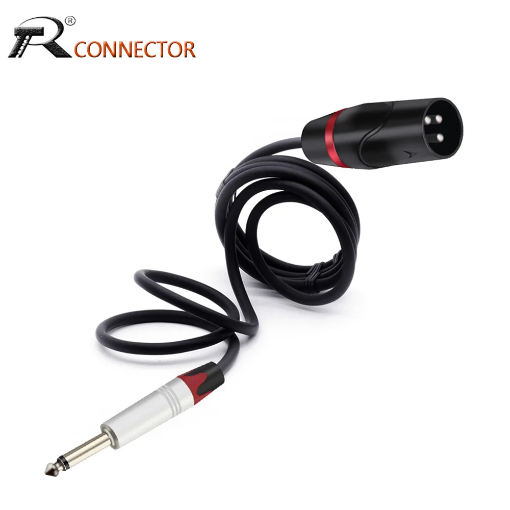 

Алюминиевый моно-разъем 6,35 мм «папа»-«мама» XLR «мама», 3-контактный сбалансированный кабель для соединения микрофона, кабель с четверти дюйм...