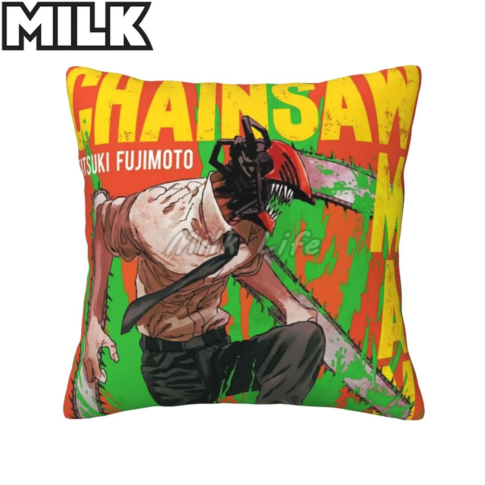 

Four Seasons JUMP Anime Chainsaw Man Print Cartoon Pillowcase Bedroom Sofa Chair Car Waist Pillow Cover Home Party Cushion Cove