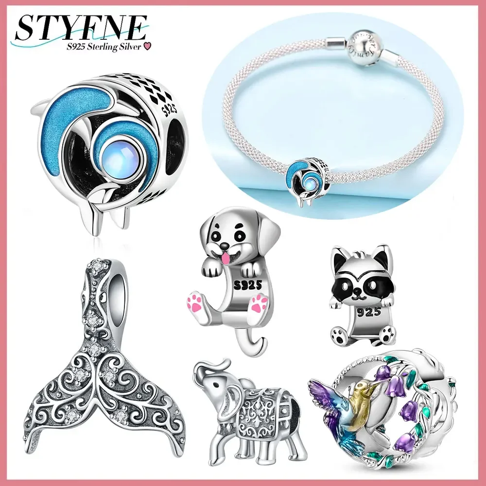 Стерлингового серебра 925 эпоксидная смола морская волна дельфин резной хвост