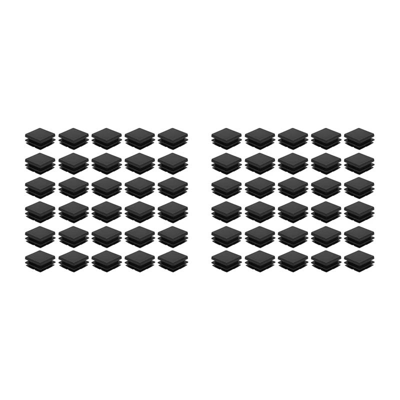 

Square Table Chair Leg Tube Pipe Feet Insert Cap 25Mmx25mm 60Pcs Black