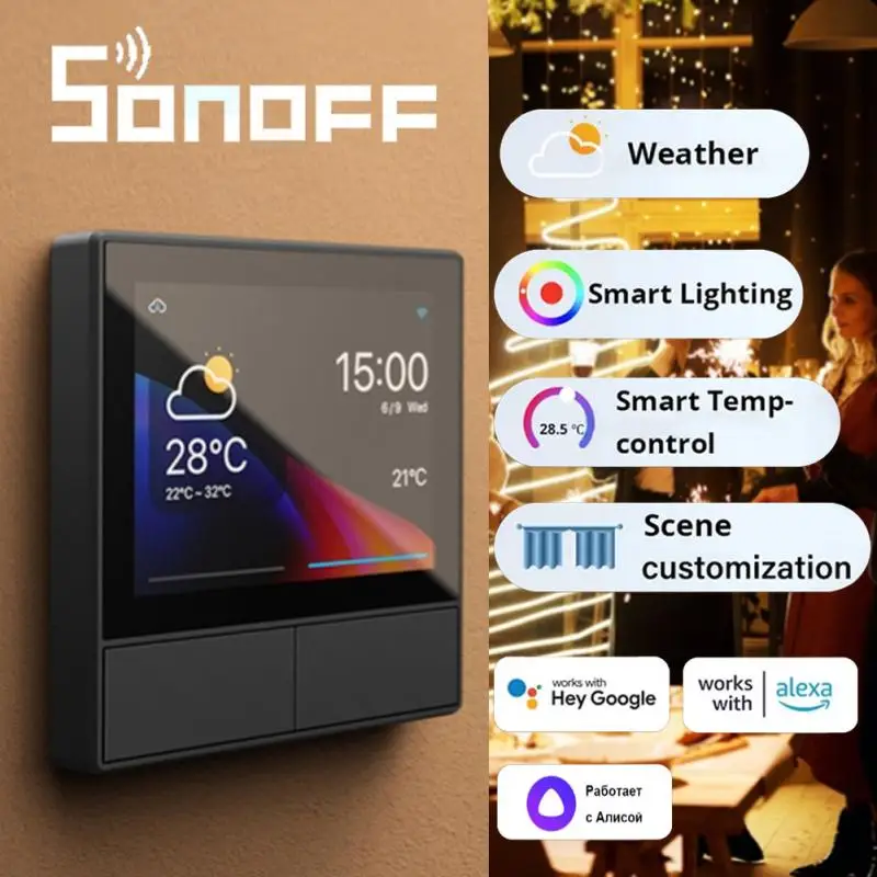 

SONOFF NSPanel WiFi Smart Scene Switch EU/US Thermostat Display Touch Screen Wall Switch For Alice Alexa Google Home eWelink
