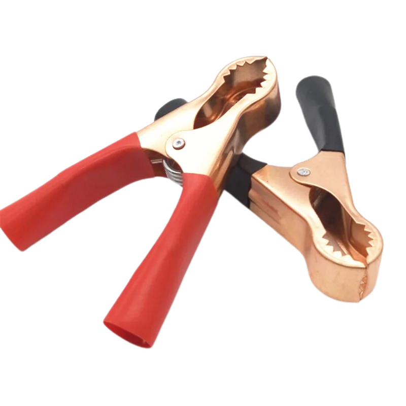 

2Pcs 50A Red + Black 75/80mm Crocodile Car Caravan Van Battery Test Lead Clips Best Promotion Alligator Clips