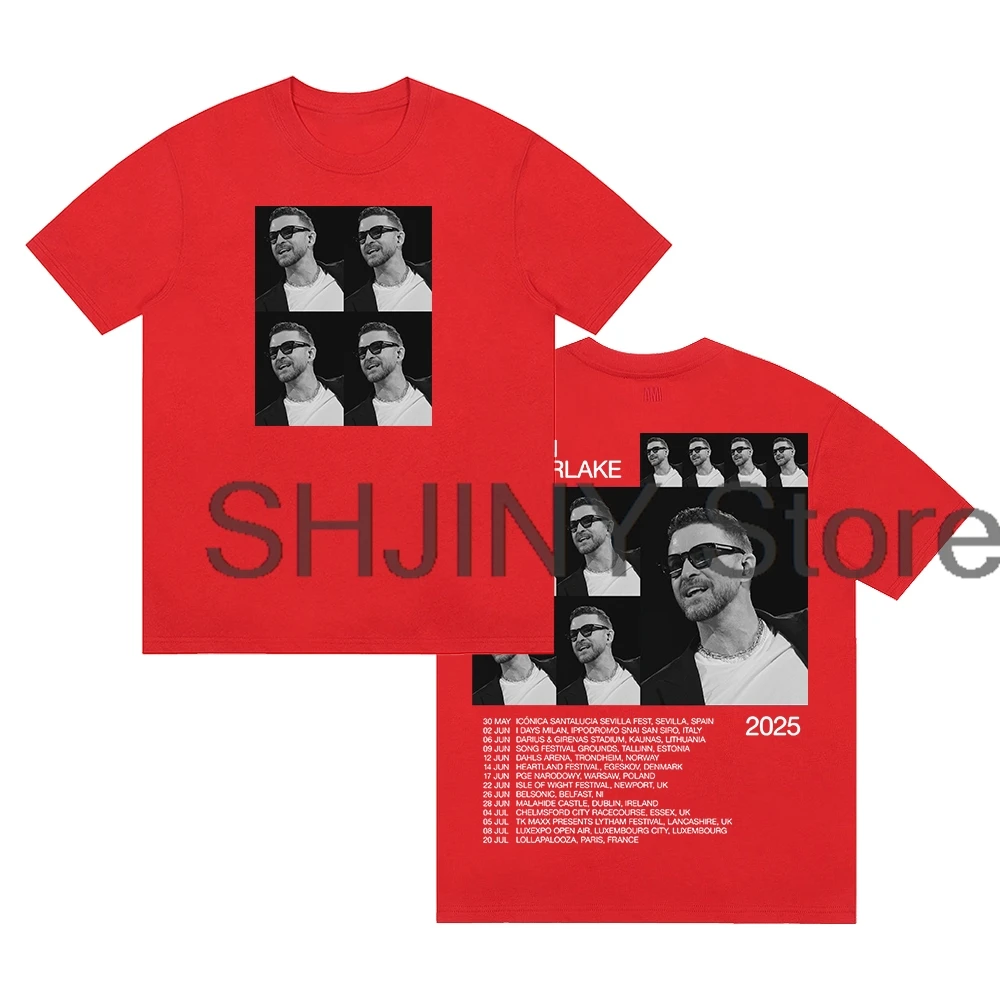 Футболка Justin Timberlake Europe Tour 2025 хлопковая футболка с круглым вырезом и короткими