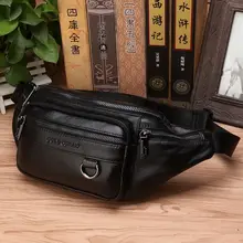 Real Cowhide Men Hip Fanny Belt Pack Pouch Single Shoulder Cross Body Bags Male Genuine Leather Bum Waist Chest Bags 