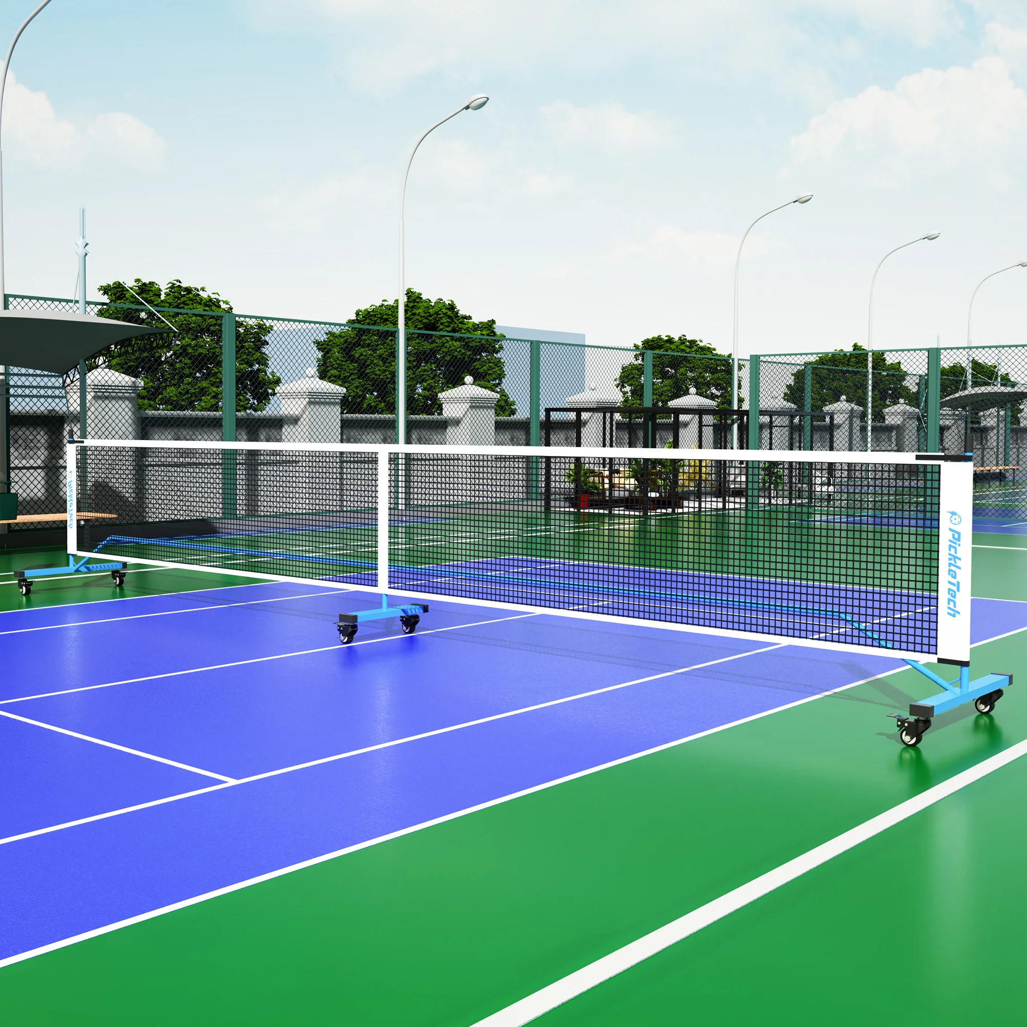 Портативная сеть для пиклбола шикарная сверхмощная на колесах