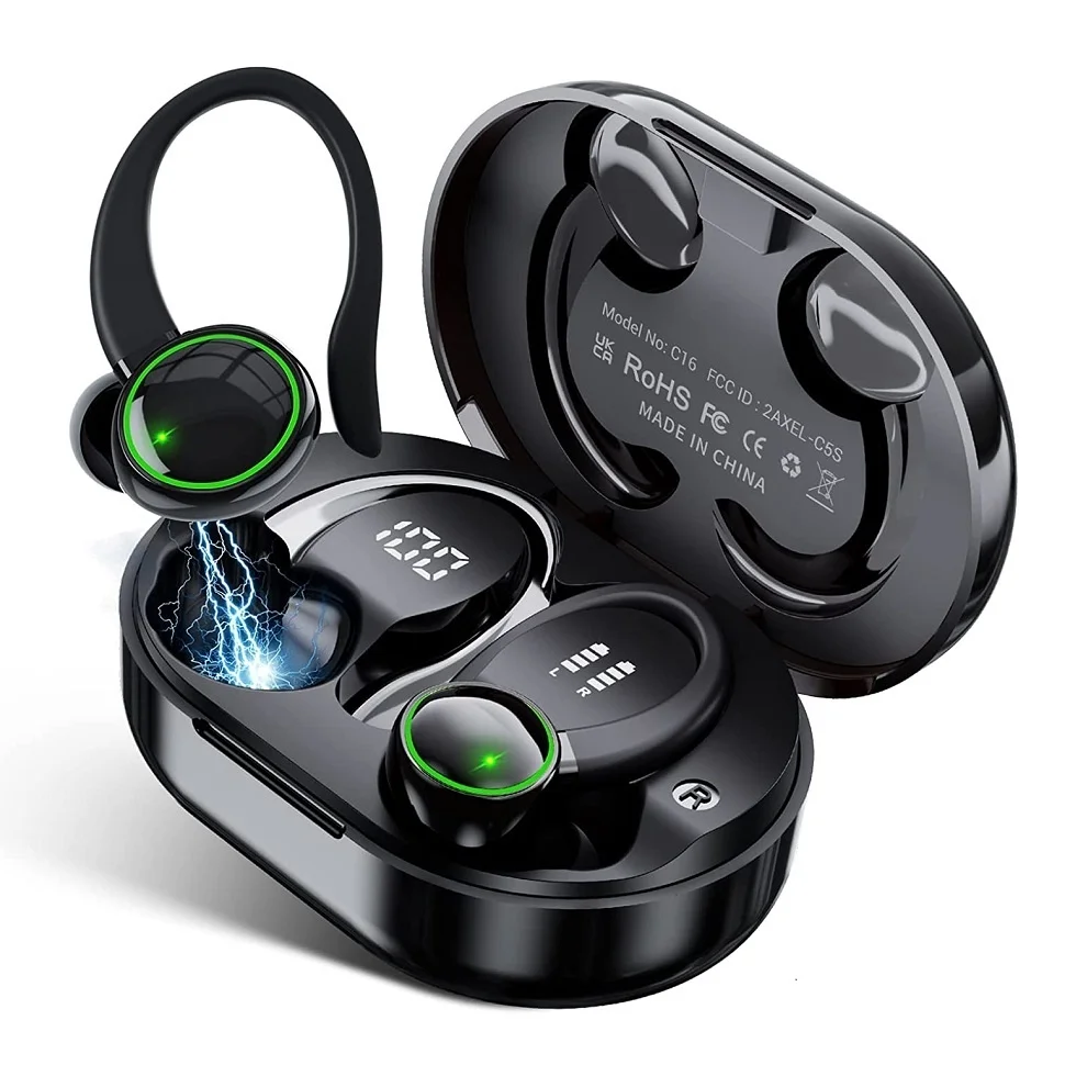 

TWS Bluetooth 5.3 Earhook Earphone Sports Headsets Led Headphone Wireless Earbuds Noise Reduction Microphone 48H HiFi Music Time