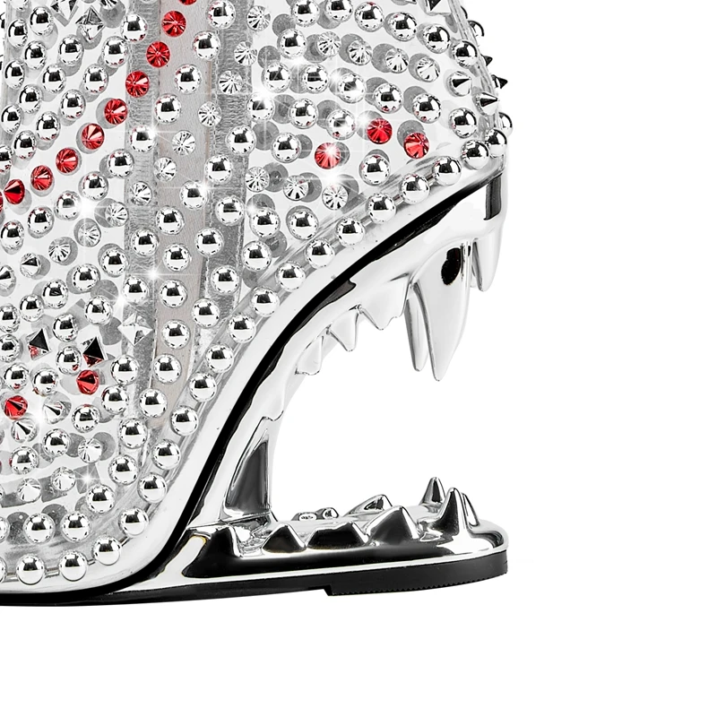 Женские ботинки на высоком каблуке Kaky прозрачные сапоги с острым носком короткие