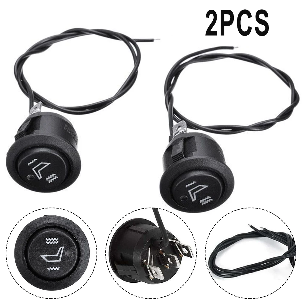 

2Pcs Universal Car Seats Heater Switch 3Pin Round Heated Rocker Hi/Low Off Control 12V Seats Switchs