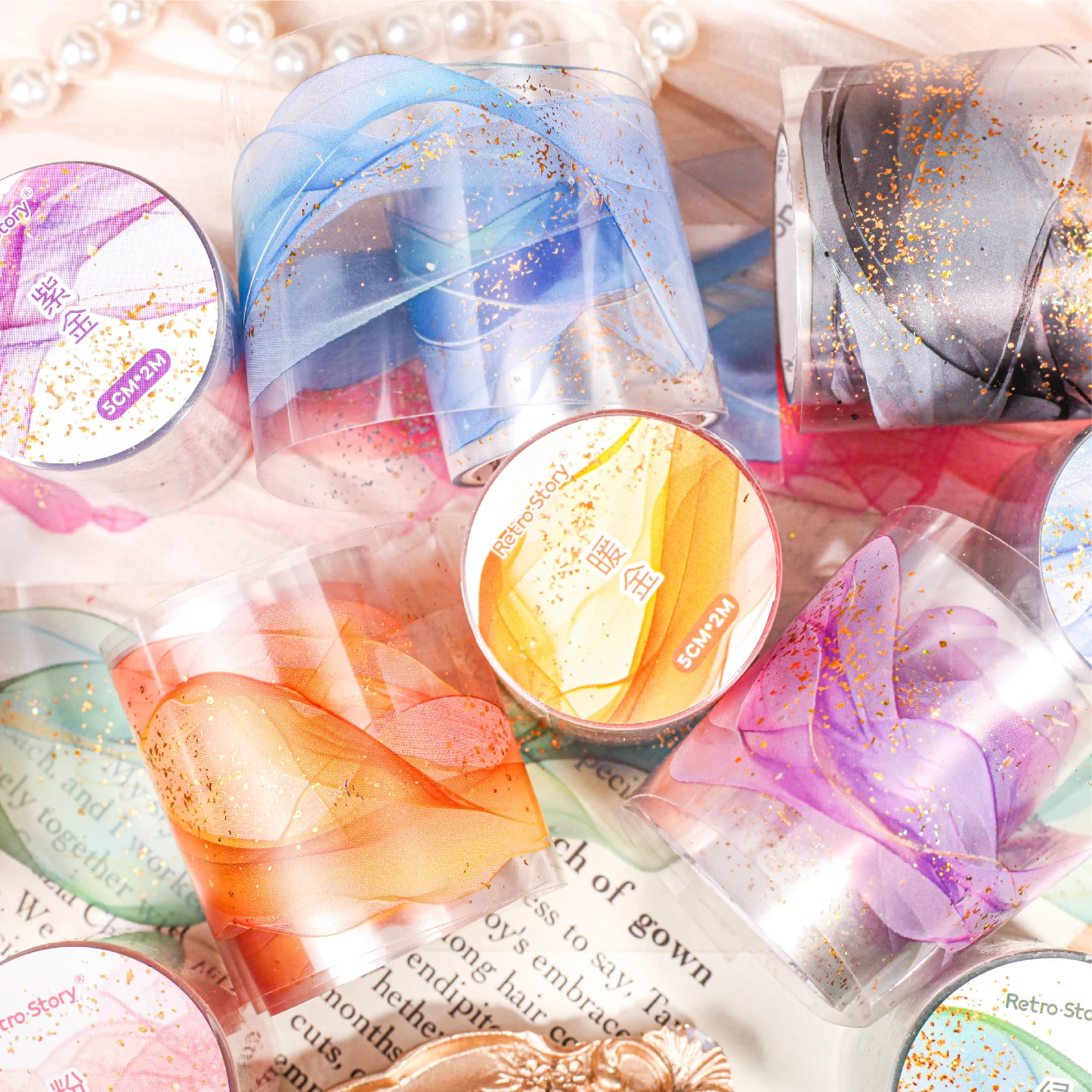 

Декоративная ПЭТ-лента Flowing Gold Series