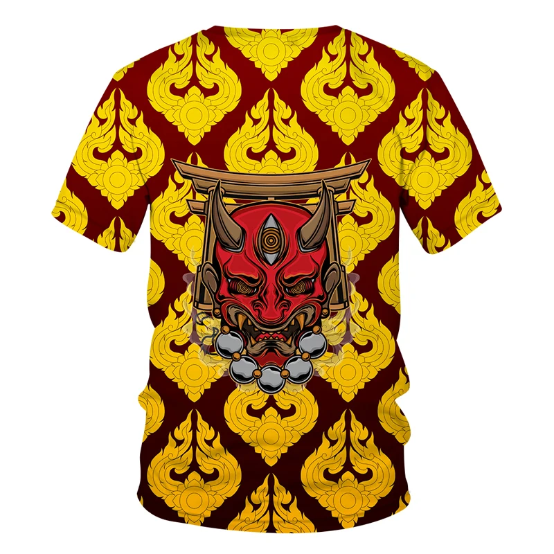 Мужская футболка с роскошным принтом Повседневная рисунком дьявола топы унисекс