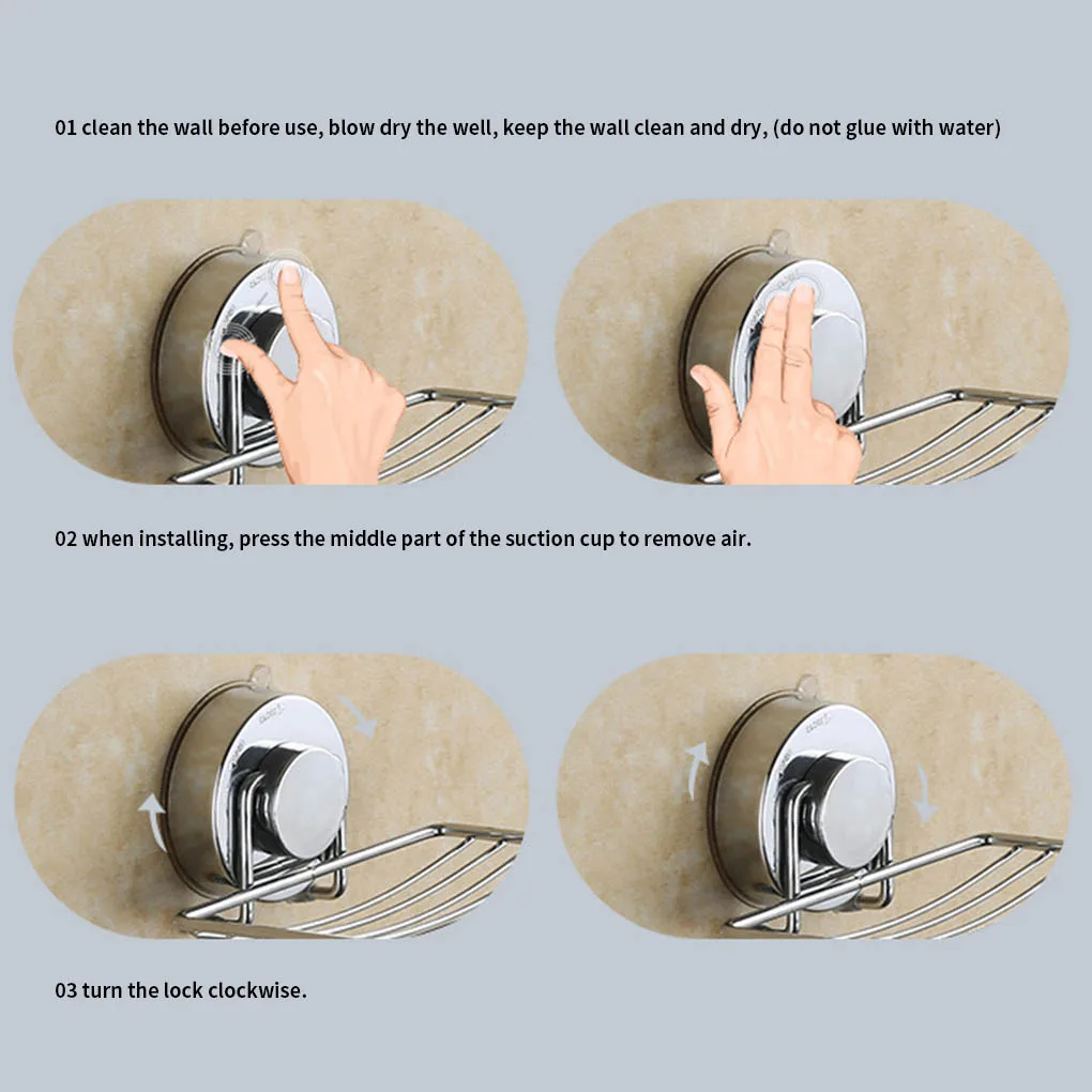 

Suction Soap Holder Stainless Steel Wall Soap Dish Shower Box Dish for Bathroom