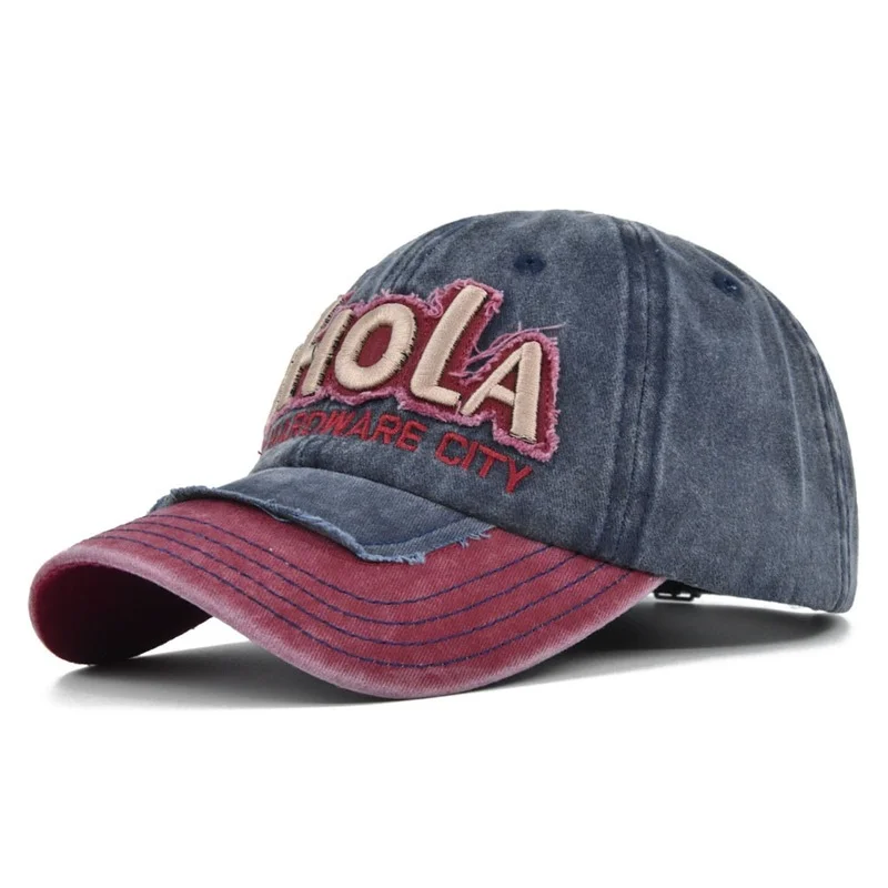 

Three-dimensional Embroidered Baseball Cap BHOLA Embroidered Peaked Cap Washed and Made Old Sun Hat Men and Women Curved Brim