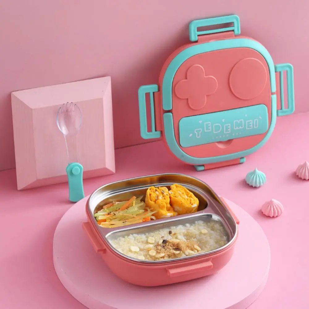 

New Baby Lunch Box Water-filled Insulation 304 Stainless Steel Lunch Box 2023 With Spoon Children's Dinner Plate Wholesale Hot