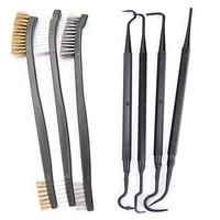 multi function car detailing cleaning tool accessories wire brushes and 4 nylon picks pick and brush set 3 double headed brushes