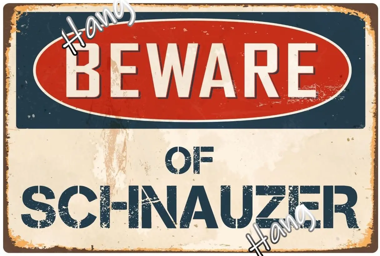 

StickerPirate Beware of Schnauzer 8” x 12” Vintage Aluminum Retro Metal Sign