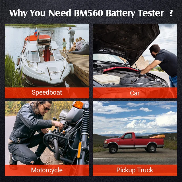 KINGBOLEN BM560 BM550 Car Battery Tester 24V 6V 12V Detect Auto Battery Analyzer 100-2000 CCA Battery Waveform Car Battery Tool 5