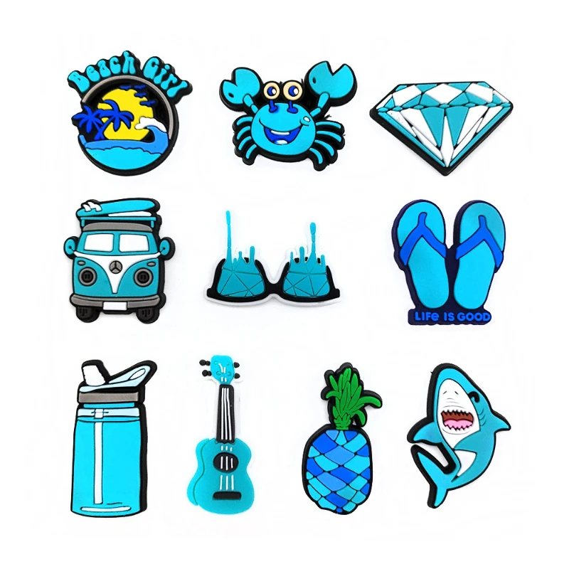 70 Pcs/set Cartoon Cute Animal Fruit PVC Shoe Charms Decoration DIY Sandals Accessories Fit JIBZ Croc Kids Gifts