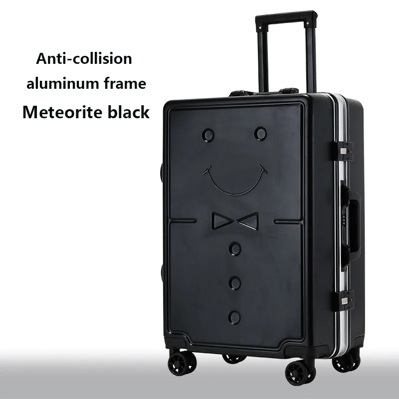 2022 New Cute Smiling Face 20 Inch Suitcase, Durable And Strong, Large Capacity Universal Wheel Suitcase