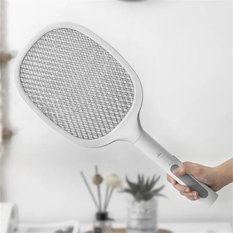 

2 in 1 Mosquito Racket USB Recharged Fly Zapper Swatter with Purple Lamp Seduction Trap Summer Night Children Sleep Protect Tool