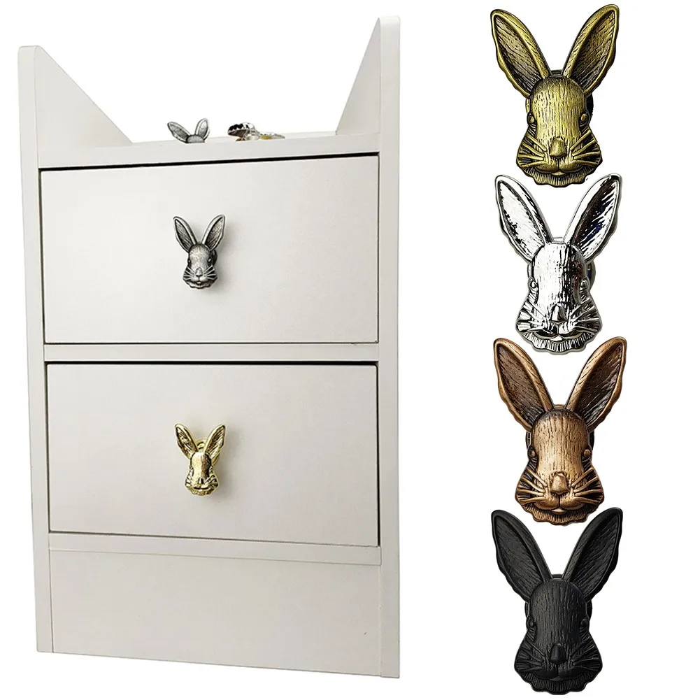 

Rabbit Handle Zinc Alloy Single Hole Handle Gold Cabinet Decorating Drawer Handle Metal Craft Handle Nordic Style Six Colors