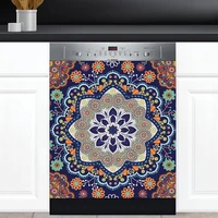 kitchen decor dishwasher magnet cover sticker magnetic dishwasher door cover decal beautiful ethnic colors folk bohemian mandal