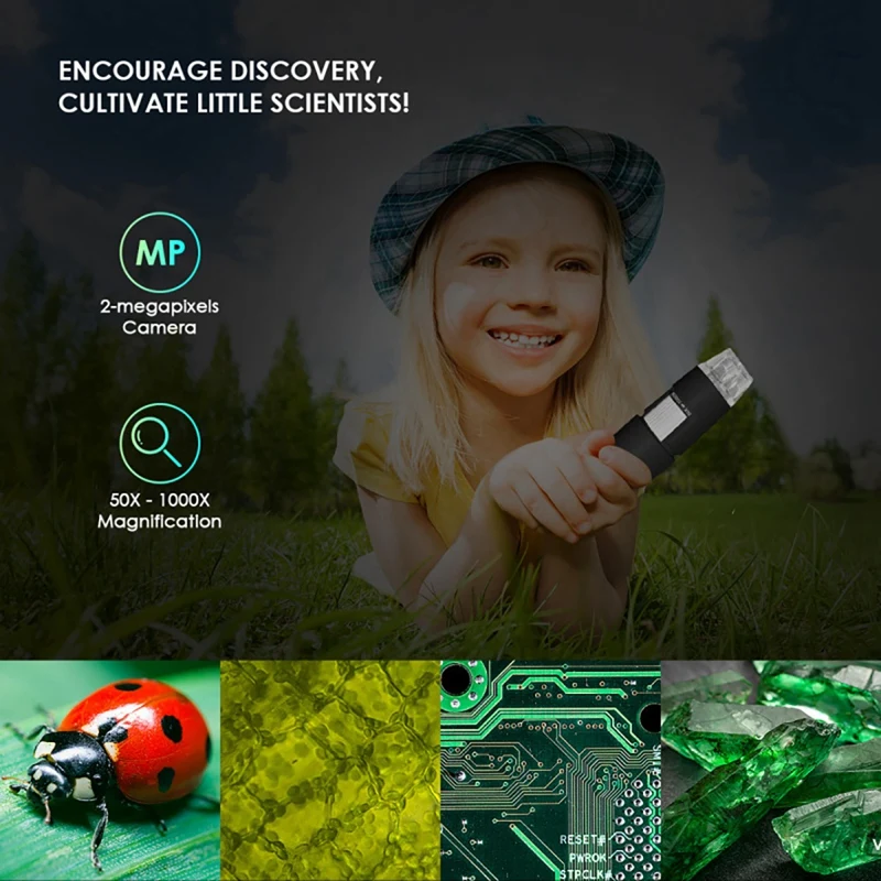 Беспроводной электронный Микроскоп 1000X USB Wi-Fi ручная цифровая Лупа с