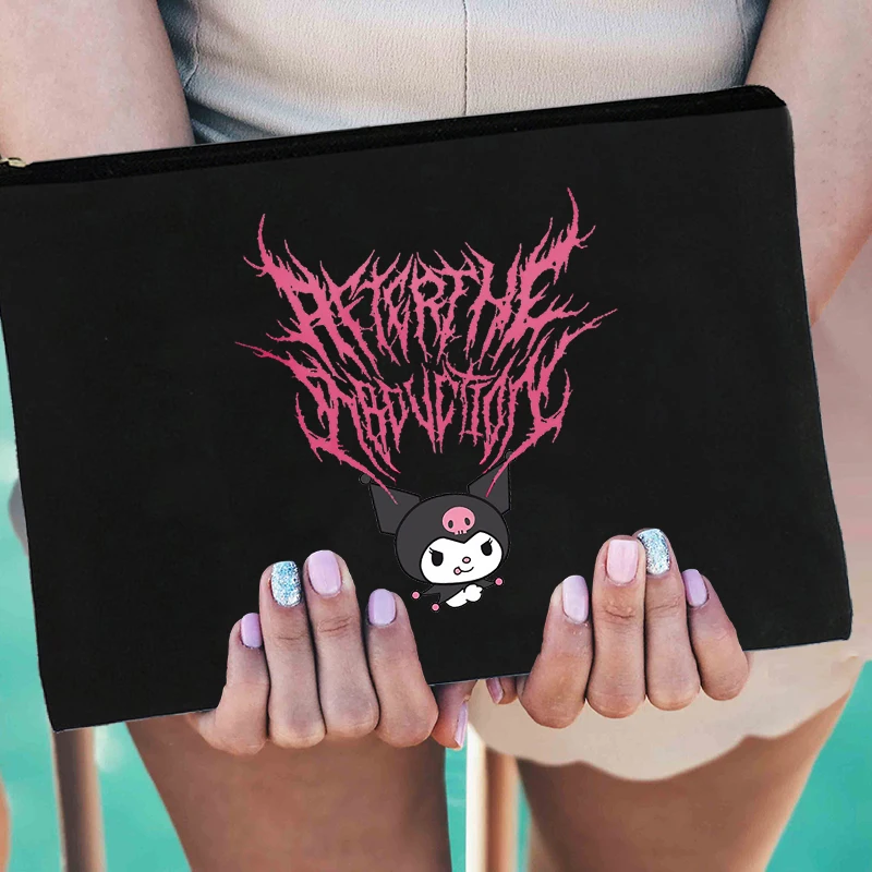 

Harajuku Kawaii Y2k Anime Makeup Bag Anime Pencil Pouch Lipstick Bag Black Cosmetic Bag Makeup Bag Organizer Toiletry Bag