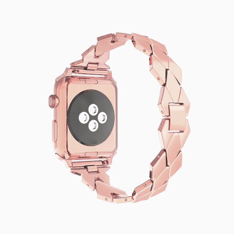 

Strap For Apple Watch band 44mm 45mm 41mm 42mm 38mm 40mm Rhombus Stainless Steel link bracelet correas iwatch series 7 6 5 4 3