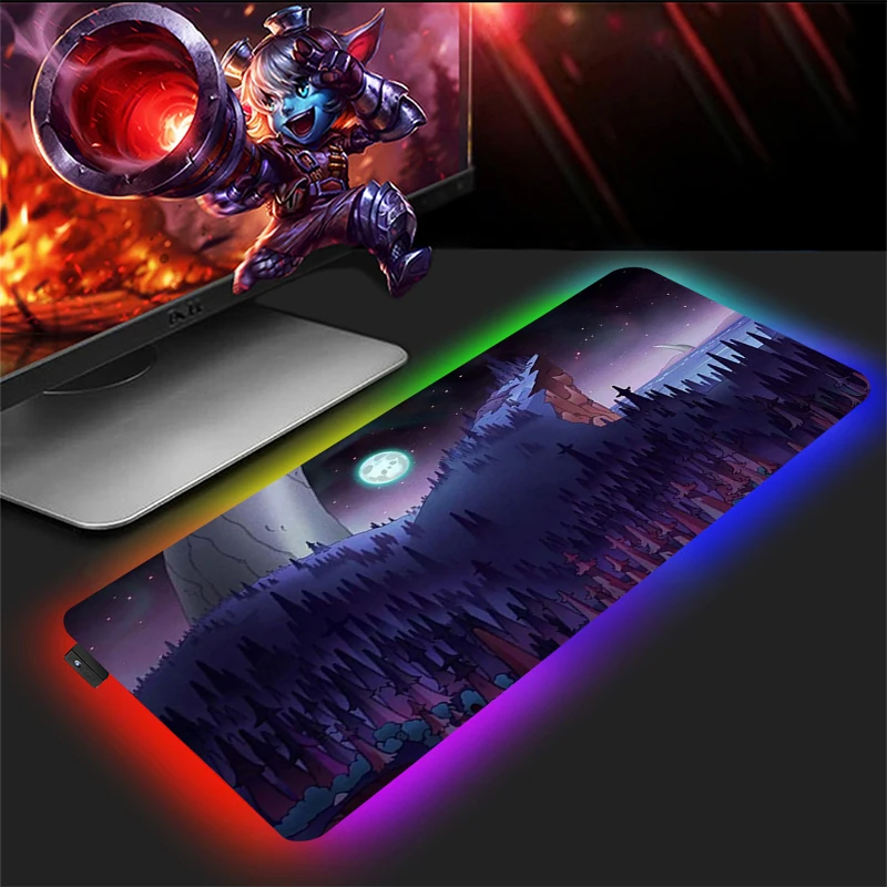 

LED Pc Accessories The Owl House Mouse Pad RGB Gamer Keyboard Mousepad Xxl Desk Protector Mat Large Gaming Extended Mice Office