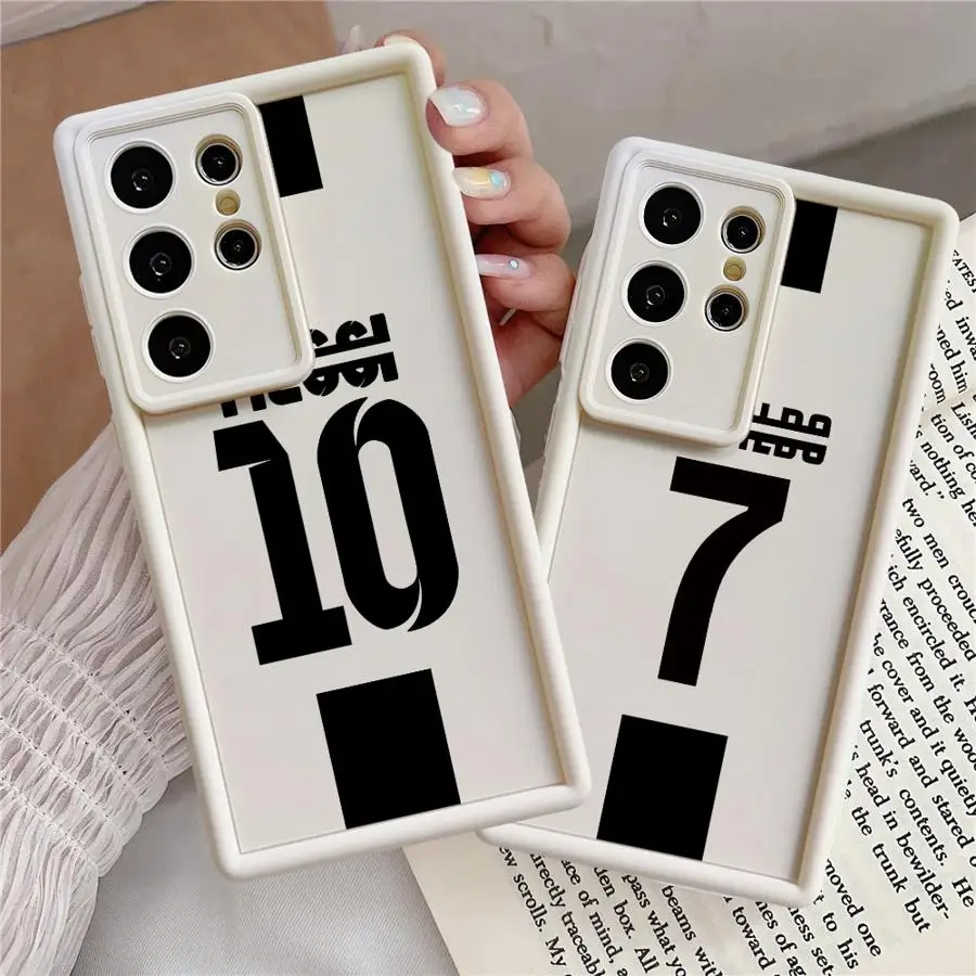 Телефонный чехол с номером футбола 7 10 для Samsung Galaxy A73 A72 A71 A54 A53 A52s A52 Φ A51 A55 A35 A25 A15 4G