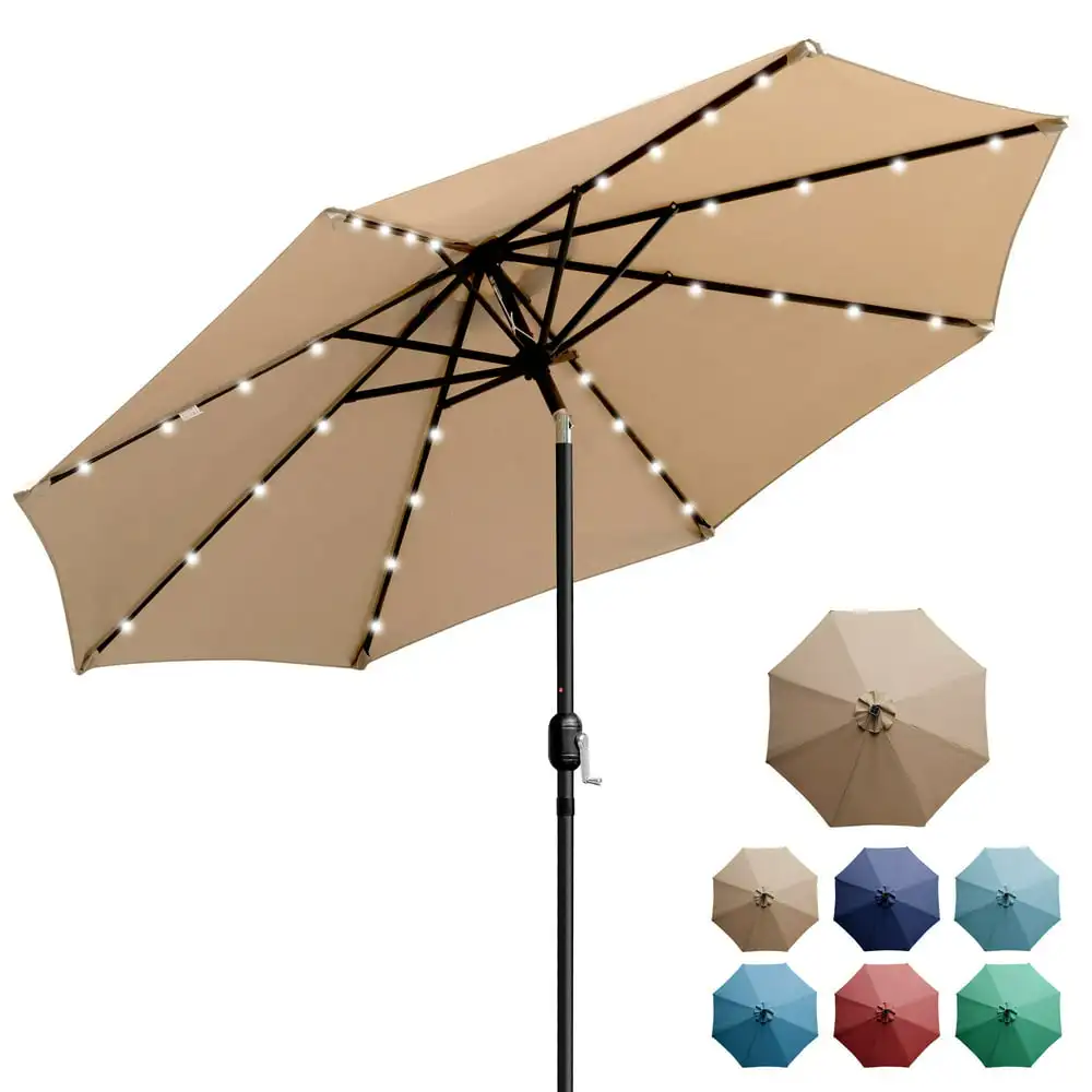 

SunRay, солнечный зонт для внутреннего дворика, 9 футов, 32 дюйма, с нажимной кнопкой, наклоном и кривошипом, открытый зонт