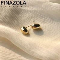 finazola trendy small golden beans stud earing brand design alloy metal daily fashion accessory women statement jewelry