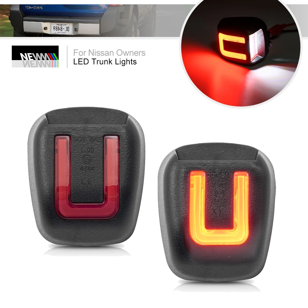 

For Nissan Titan Xterra Armada Frontier Red OLED Neon Tube LED License Plate Light Canbus Rear Tag Lighting Registration Lamp