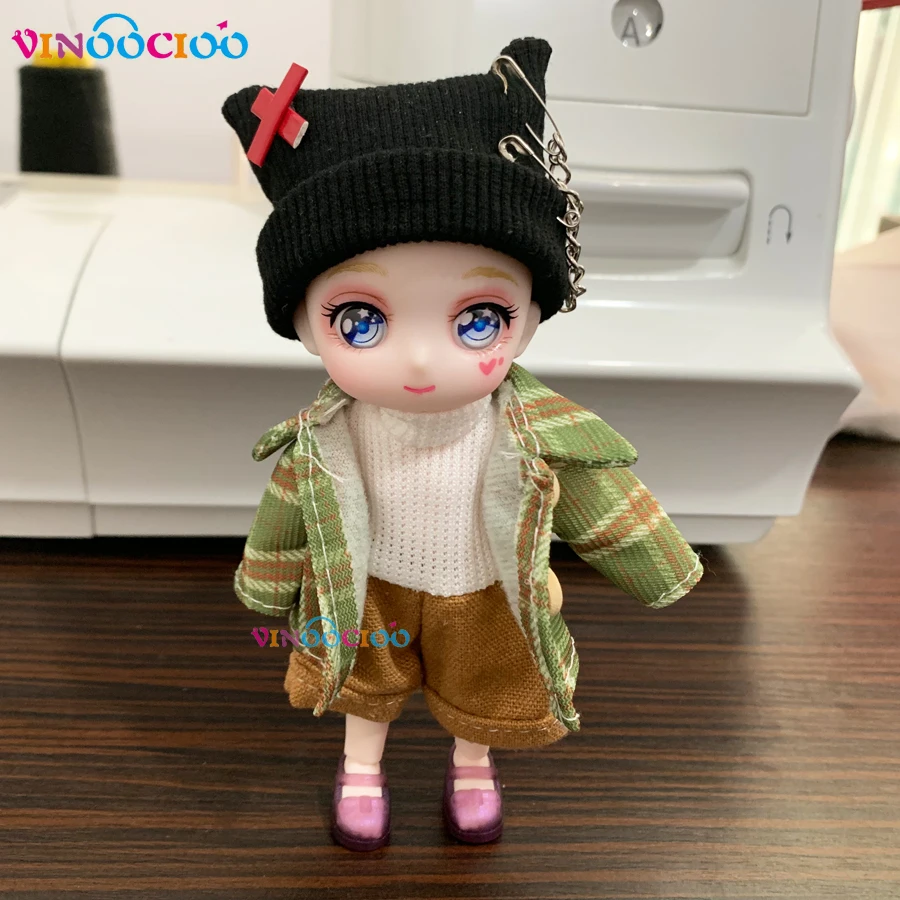 Фото Ob11 кукла полный комплект 1/12 13 см Bjd груц кукла с одеждой обувью шляпами Фигурки игрушки Аниме Куклы Kawaii Сюрприз подарок игрушки №5