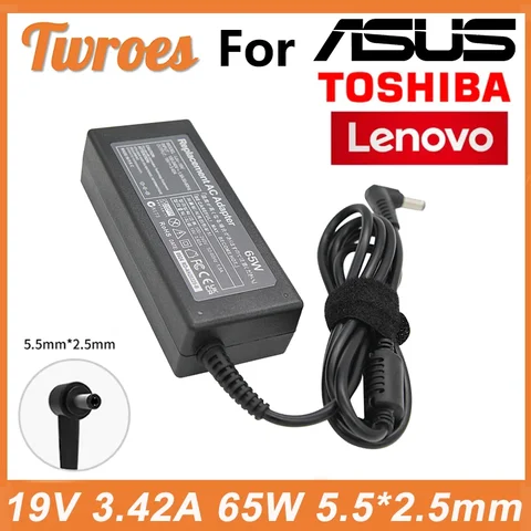 Адаптер для ноутбука Twroes 19В 3.42А 5.5x2.5мм 65Вт