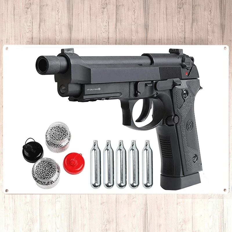 

New low price Air Pistol Full Metal CO2 Blowback M9 Style Series airsoft armas 4.5mm 0.177 BBS W/14mm CCW Metal Wall