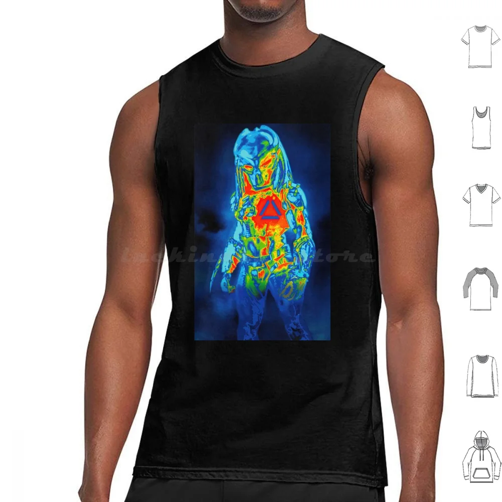 

Vision Tank Tops Vest Sleeveless Vs Avp Sci Fi Xenomorph Horror Science Fiction Scifi Hunter Cult Movie Thermal Heat