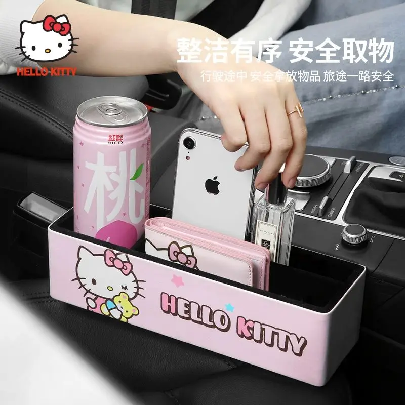 

Hello Kitty kawaii Car Seat Gap Car Storage Box Creative Cartoon Side Car Inner Seam Storage Box