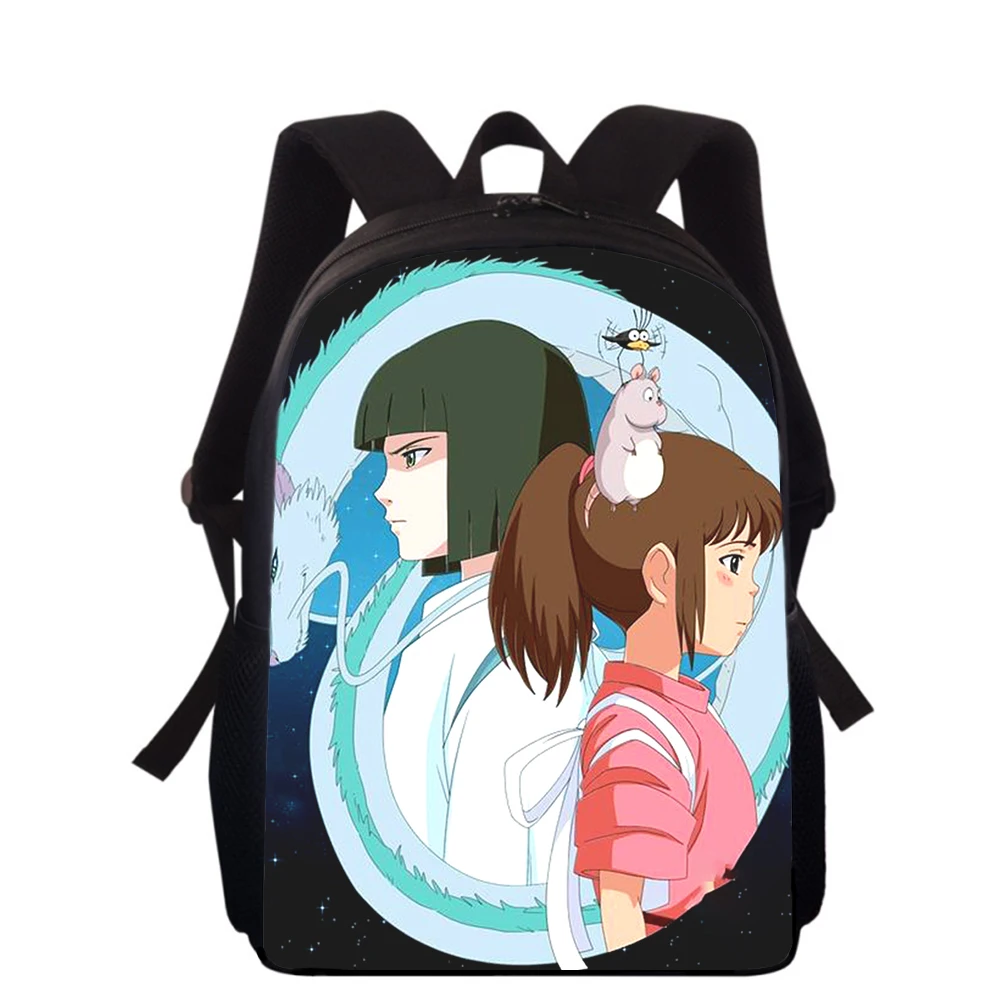 Anime Spirited Away 15” 3D Print Kids Backpack Primary School Bags for Boys Girls Back Pack Students School Book Bags