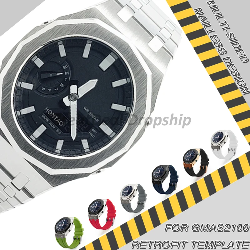 

DIY Casioak Stainless Steel Metal Retrofit Kit for GA2100 Case Band Strap for G-Shock GA2110 Replacement Gen4 Mod Accessories