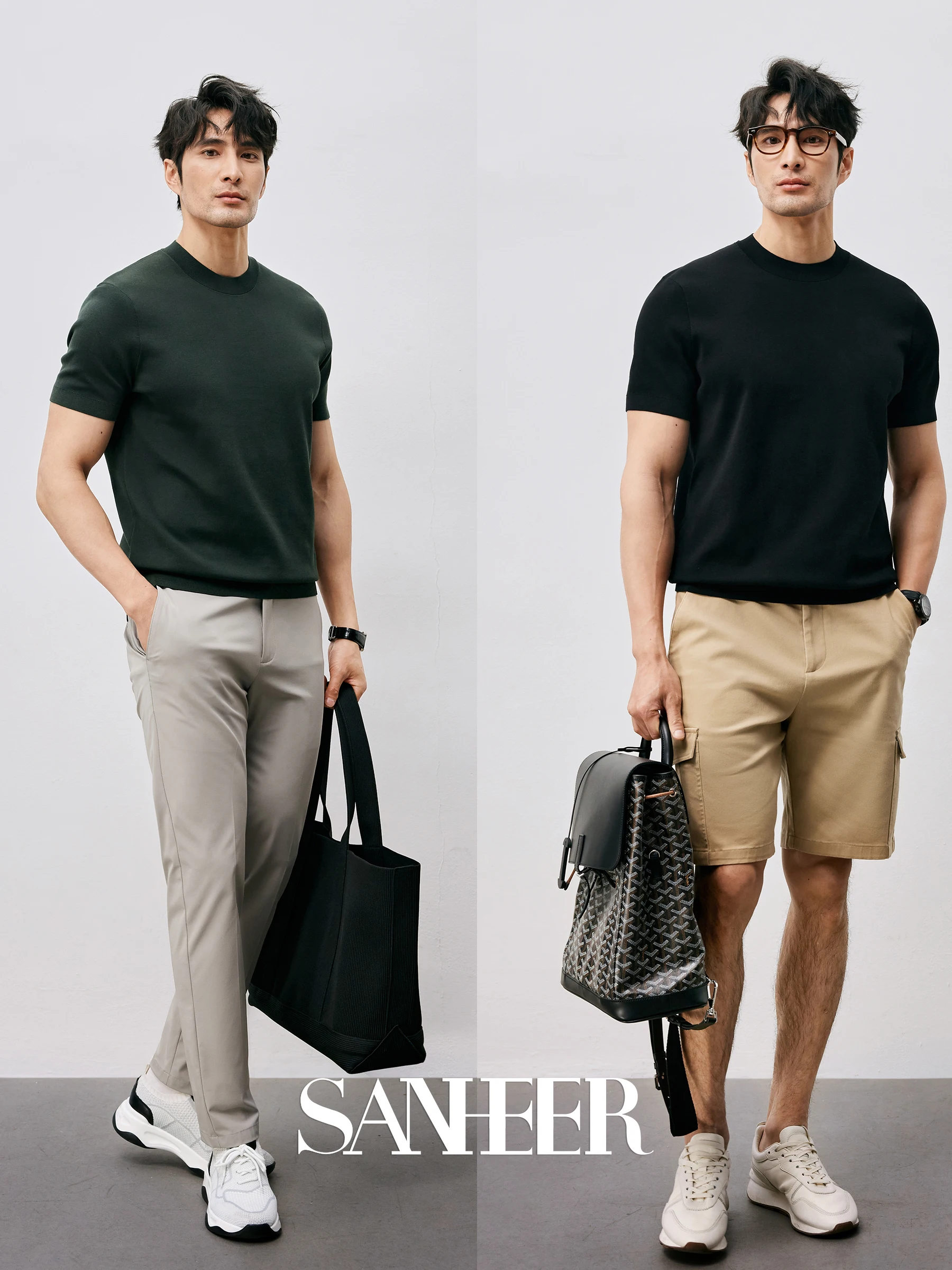 Итальянская футболка Old Money высокого класса 20S длинноволокнистая хлопковая