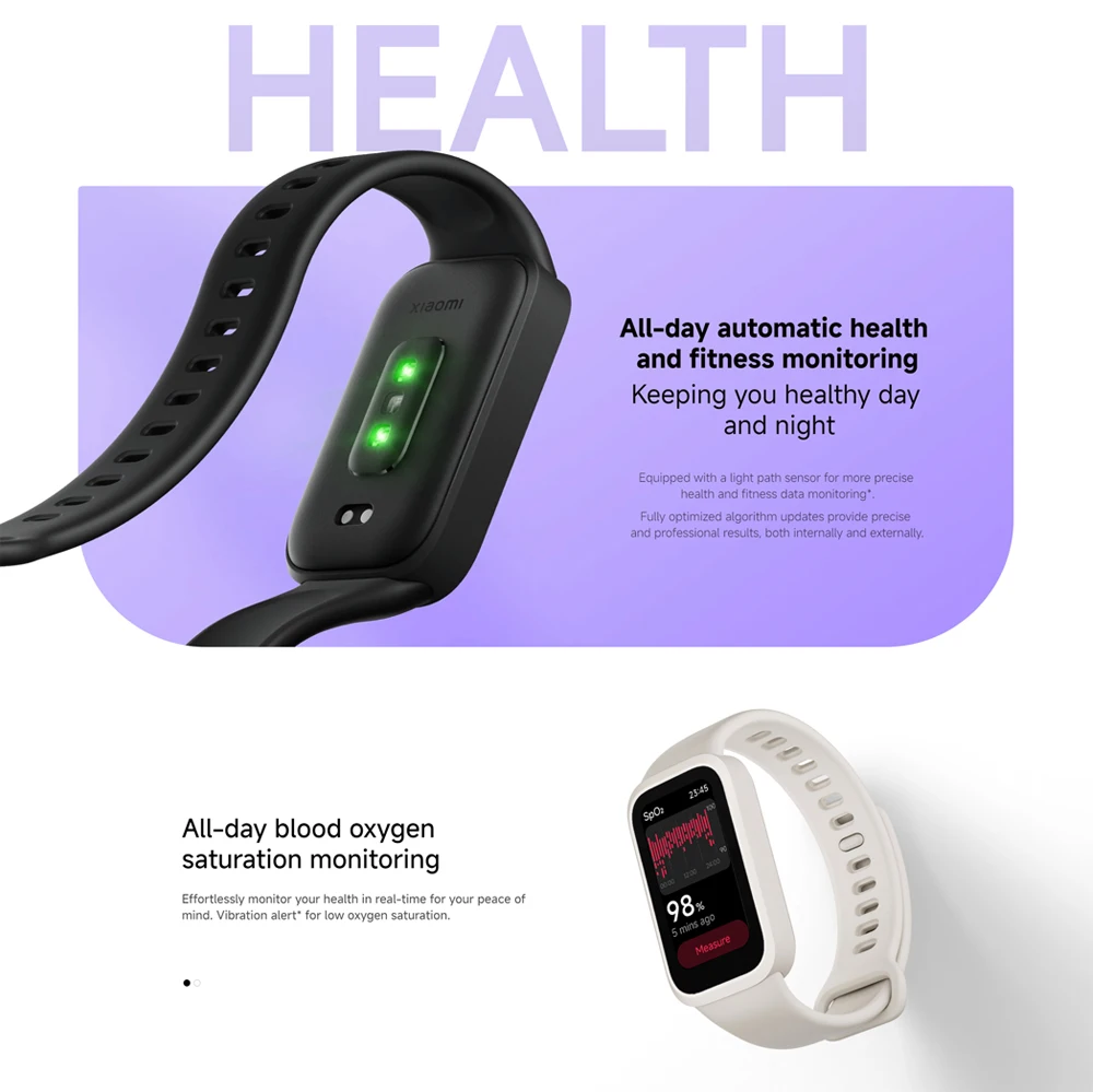 Фото Глобальная версия Xiaomi Smart Band 9 Active 1,47-дюймовый TFT-дисплей Xiaomi Band 9 Active Mi Band 9 Active Срок службы батареи до 18 дней №4
