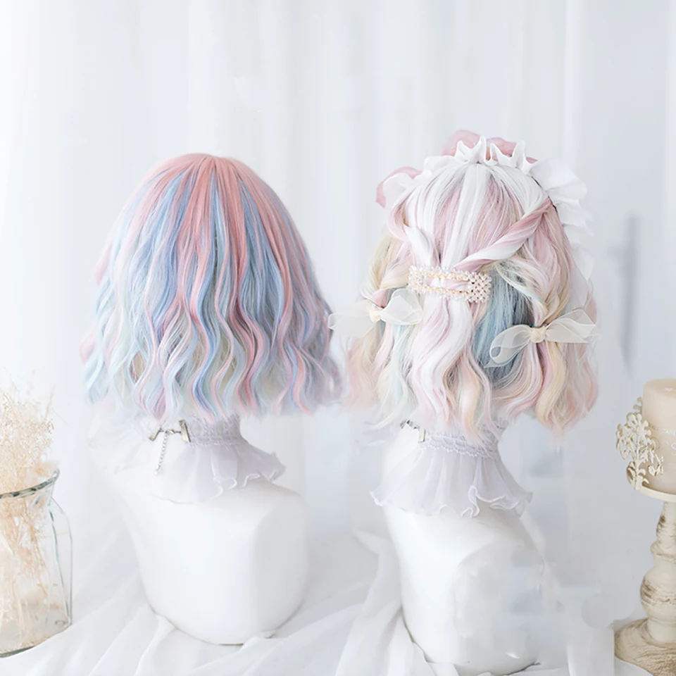 

DIFEI Synthetic Curly Wig With A Bang And Lovely Women Hair Curly Hair Everyday Reality Lolita Natural Extension Hair Clip