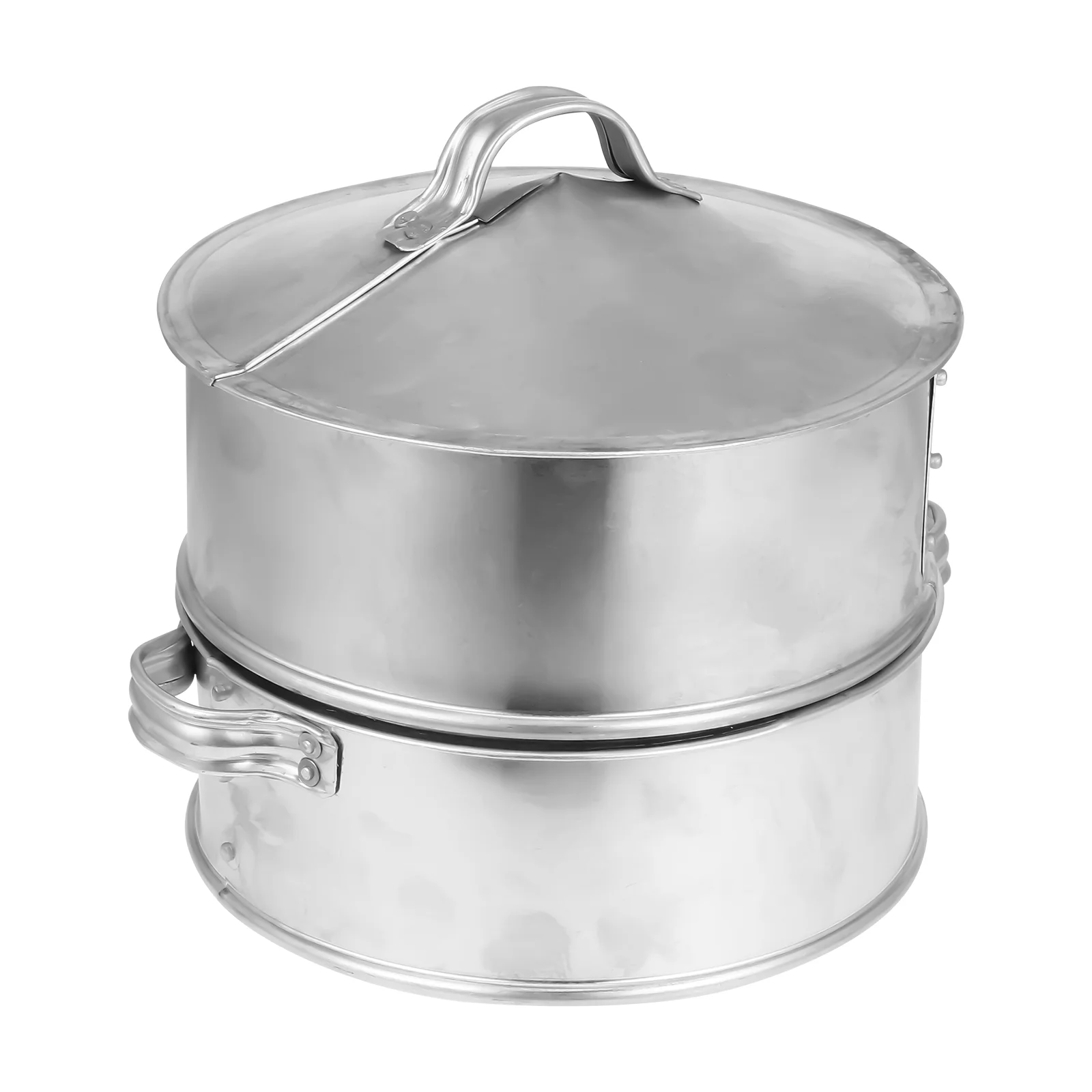 

1 Set Aluminium Alloy Steamer Pot With Lid Multifunctional Vegetable Steamer Basket Insert Kitchen Saucepot 20CM