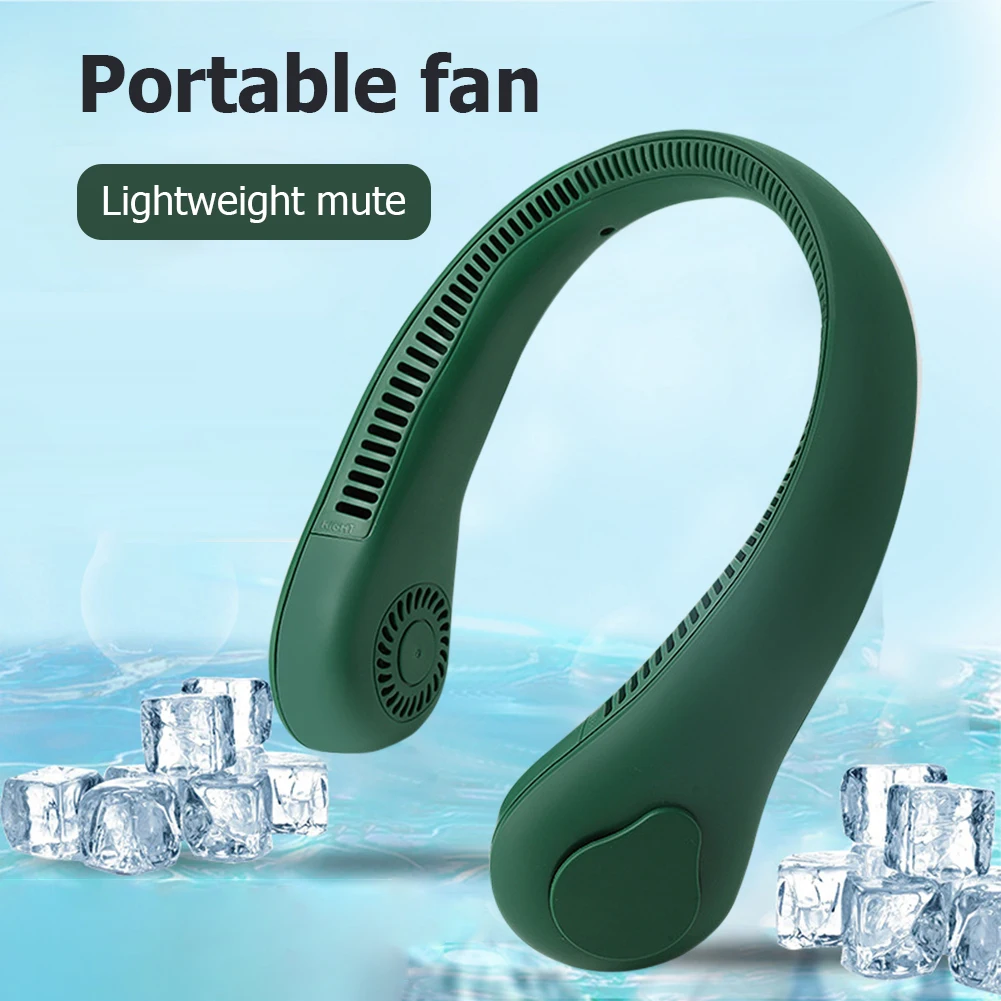 

1800mAh Electric USB Rechargeable Lazy Portable Summer Cooling Hanging Neck Fan Mute 3 Gears Outdoor Travel Neckband Fans