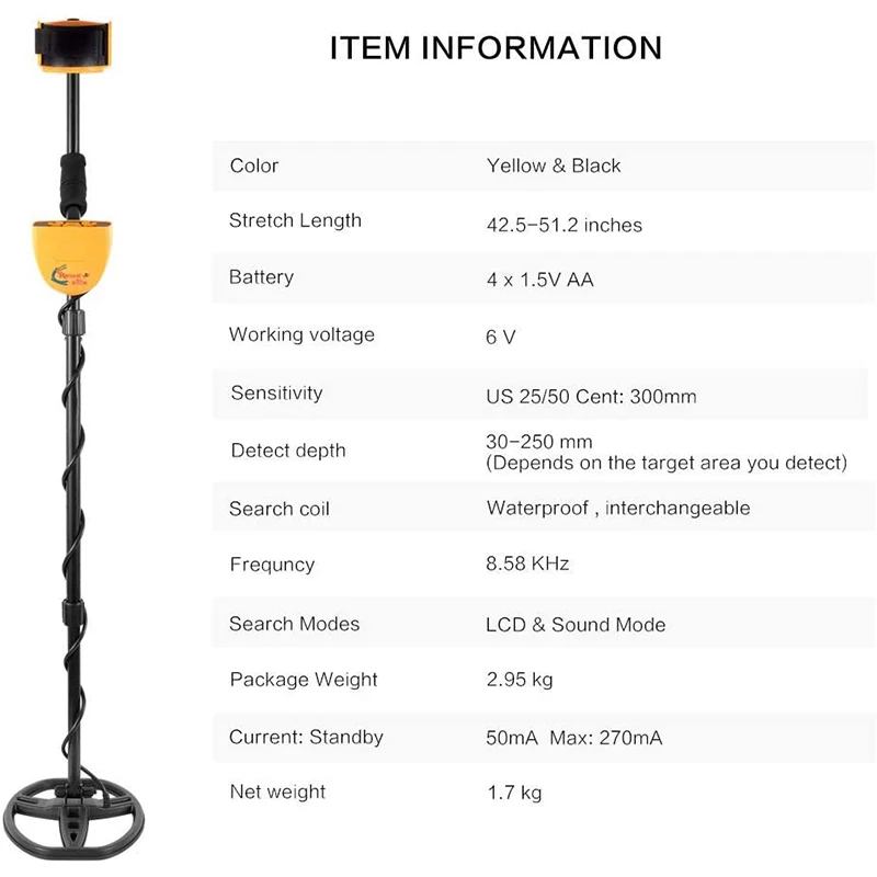 Профессиональный Подземный металлоискатель MD6350 водонепроницаемый